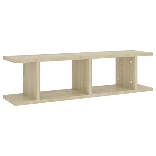 Væghylder 2 stk. 75x18x20 cm konstrueret træ sonoma-eg