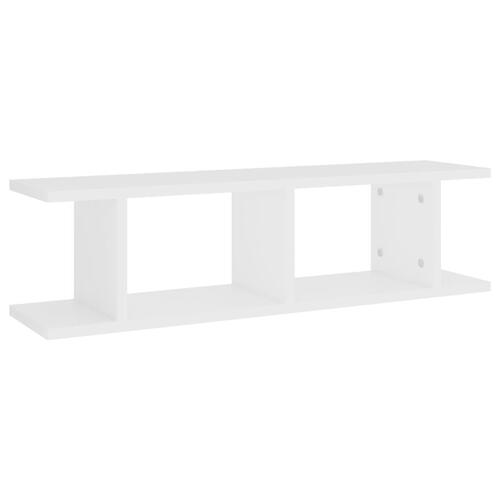 Væghængte kubehylder 2 stk. 75x18x20 cm konstrueret træ hvid