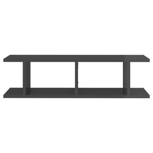 Væghylder 2 stk. 78x18x20 cm konstrueret træ grå højglans