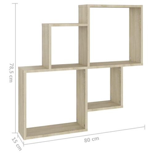 Vægreol 80x15x78,5 cm konstrueret træ sonoma-eg