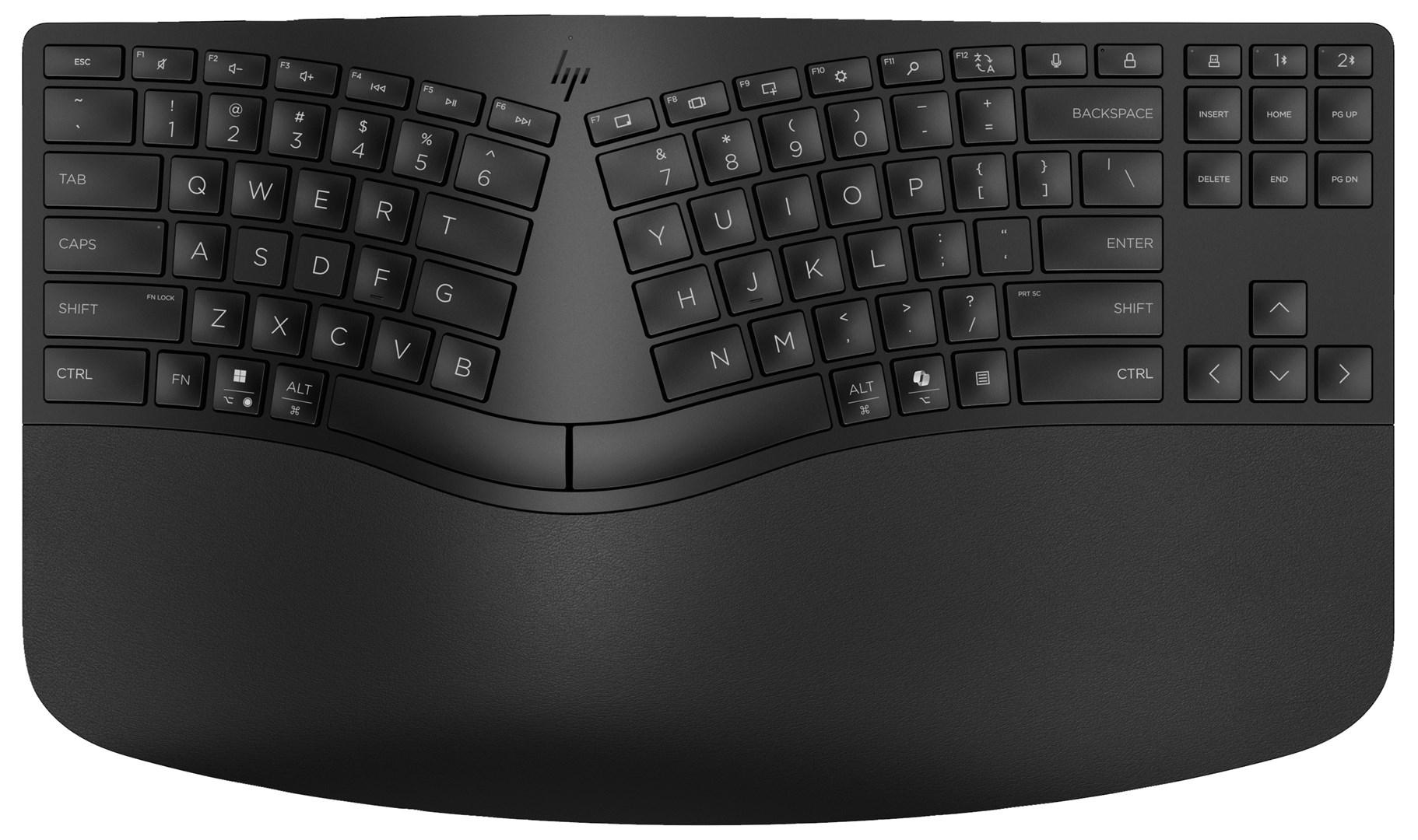 Trådløst ergonomisk tastatur – HP 965, sort billede