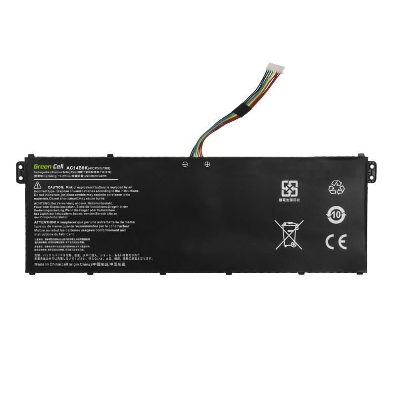 Laptop-batteri Acer - Green Cell AC72, 15,2 V 32 Wh (LiPo) billede