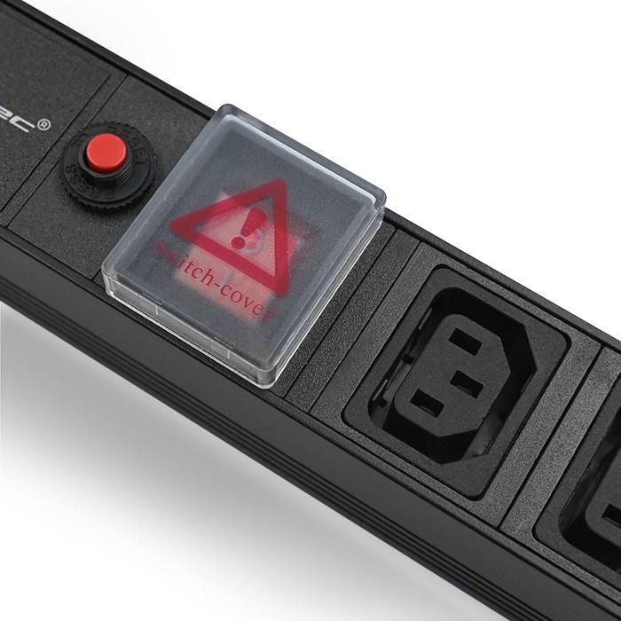 Stikdåse til rack 19" 1U - Qoltec PDU, 8× IEC C13, 10 A, 2 m billede