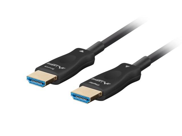 HDMI-kabel 2.1 10 m - Lanberg, optisk AOC (M/M), sort