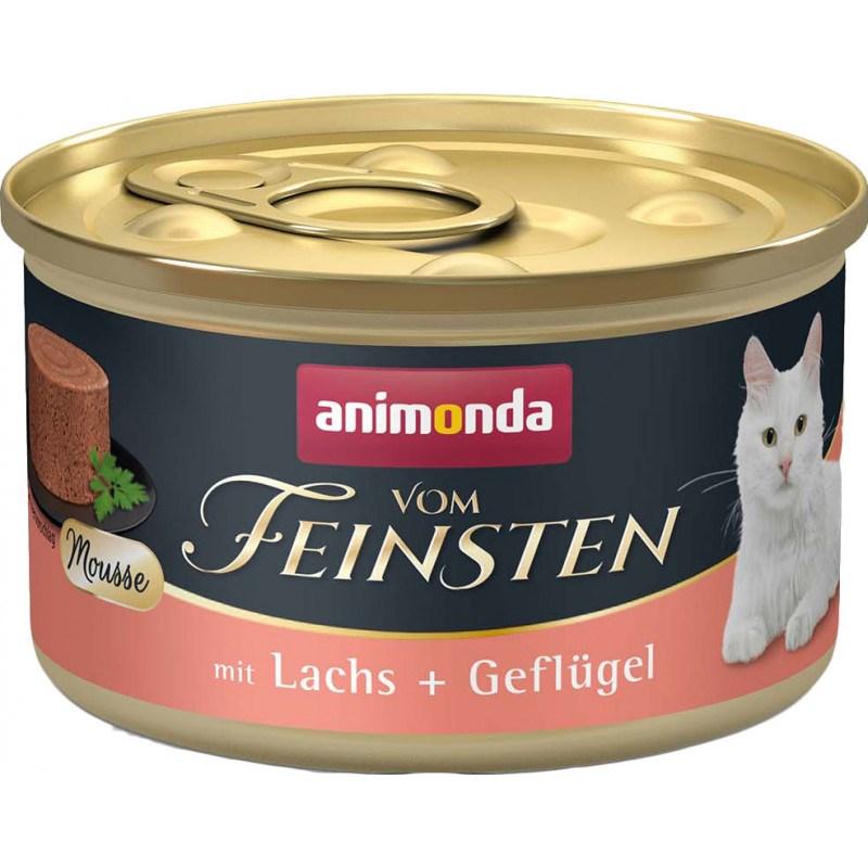 Vådfoder kat – Animonda Vom Feinsten Mousse med laks og fjerkræ, 85 g billede
