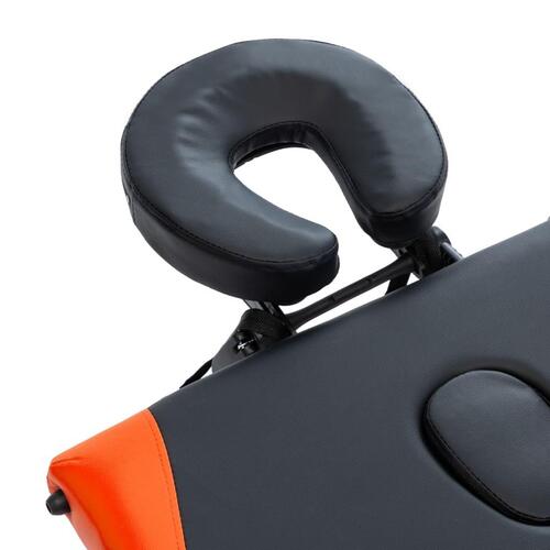 Foldbart massagebord 3 zoner aluminium sort og orange