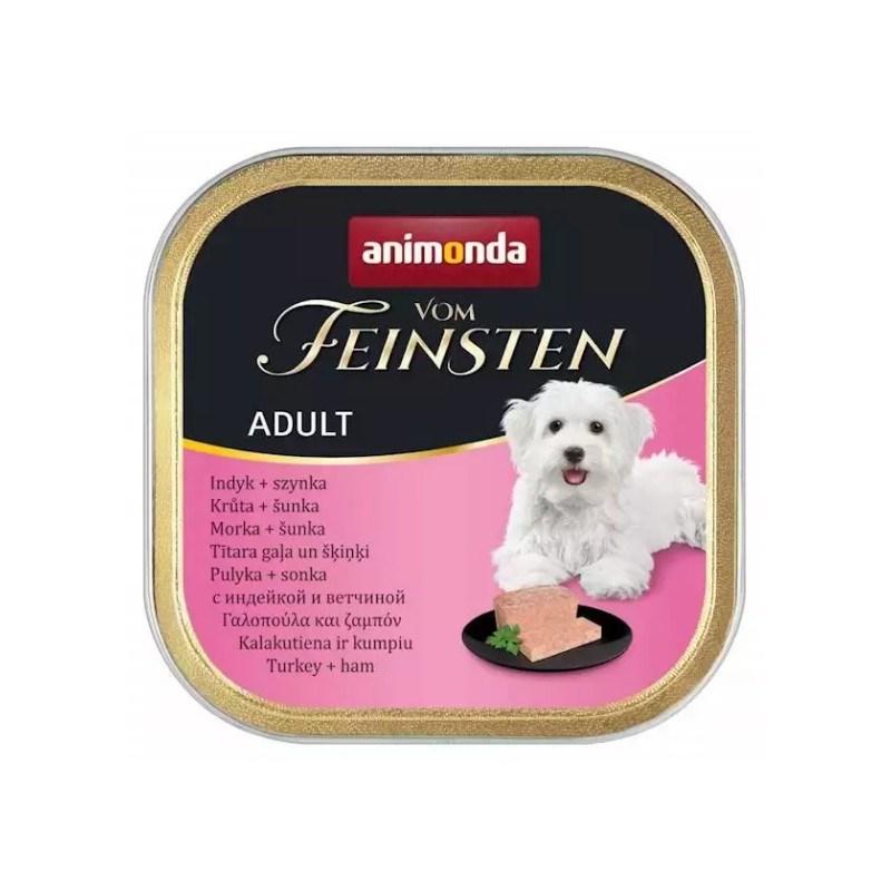 Hundefoder vådfoder Animonda Vom Feinsten Adult kalkun med skinke 150 g billede