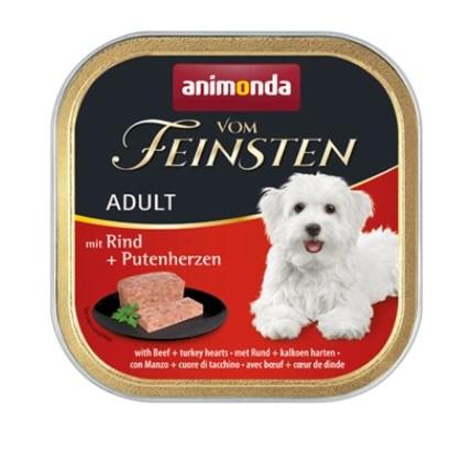 Hundefoder vådfoder animonda Vom Feinsten Adult oksekød & kalkunhjerter 150 g billede