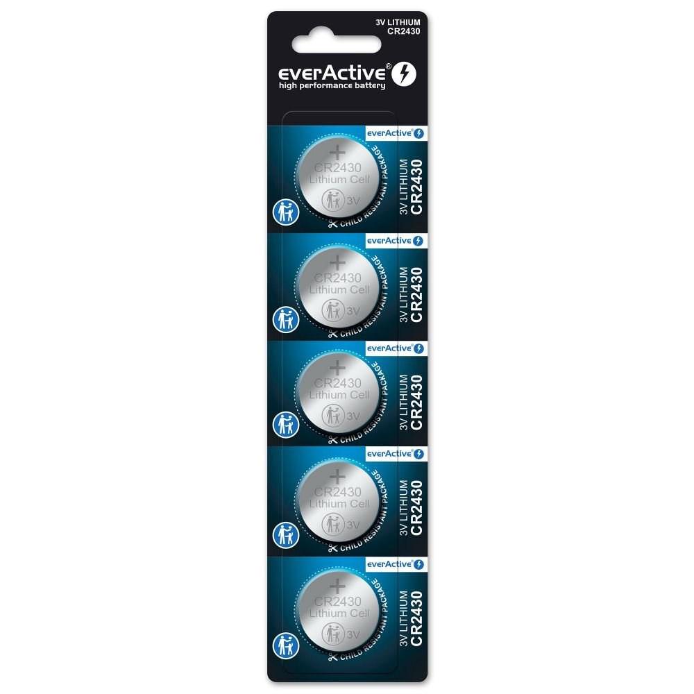 Knappcelle batteri CR2430 3V – everActive, 5 stk. billede
