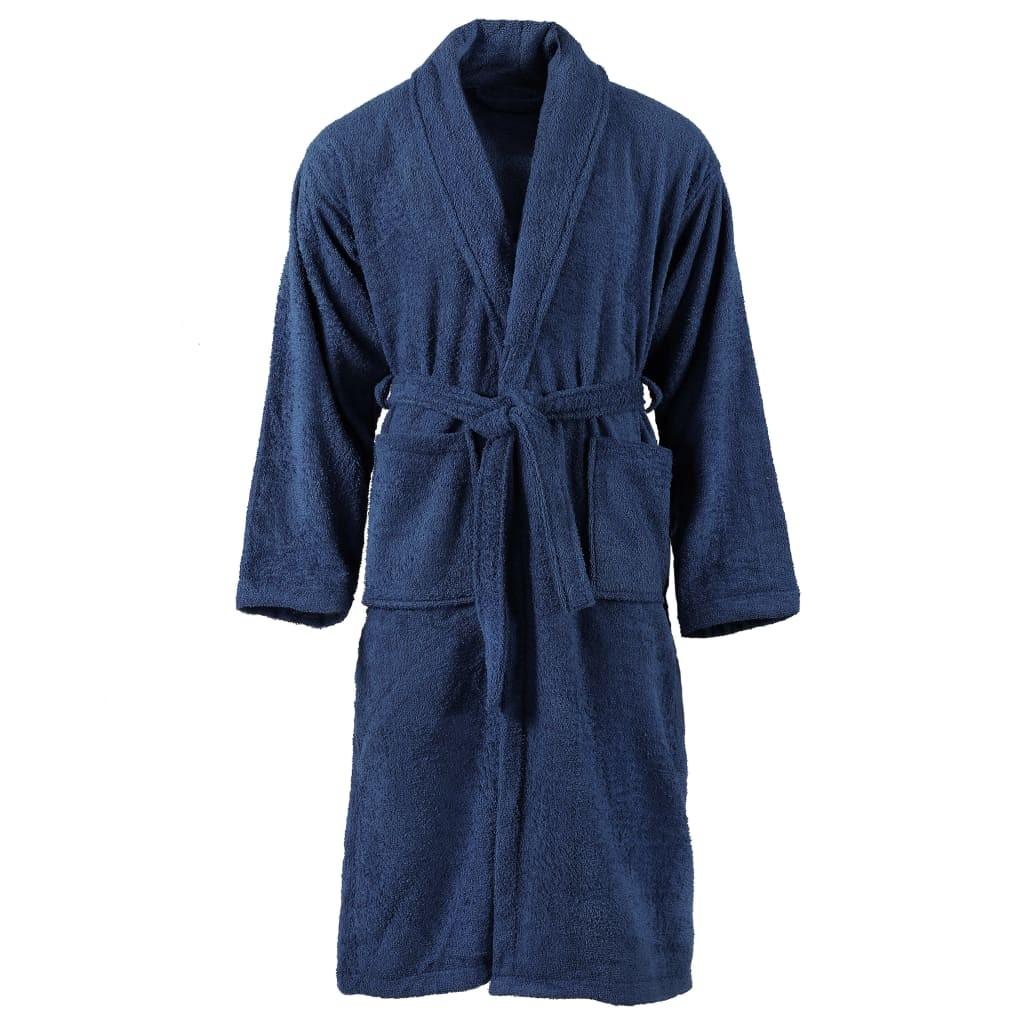 Frottebadekåbe unisex 100 % bomuld marineblå XL