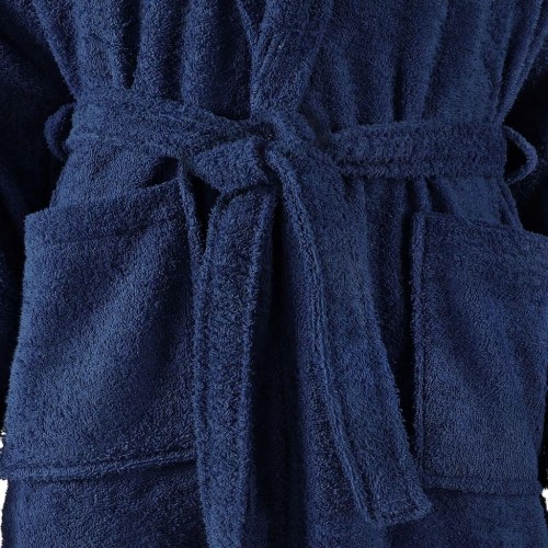 Frottebadekåbe unisex 100 % bomuld marineblå XL
