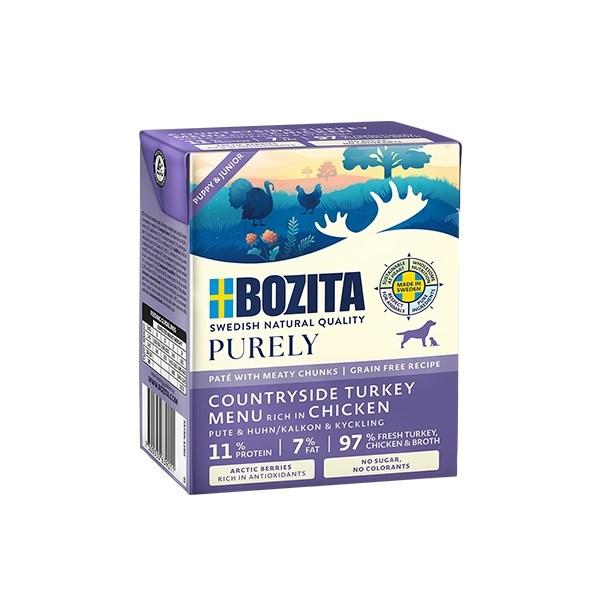 Hundefoder vådfoder – BOZITA Purely Paté Duoprotein Junior kylling & kalkun 370 g billede