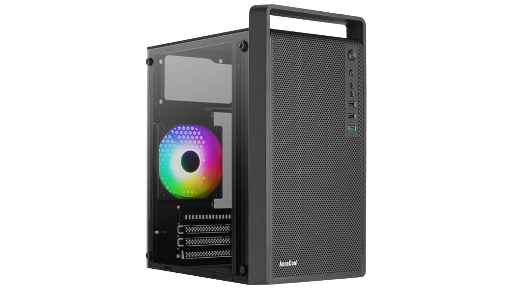 PC kabinet Aerocool PGS CS-109-G FRGB - Mini Tower, sort billede