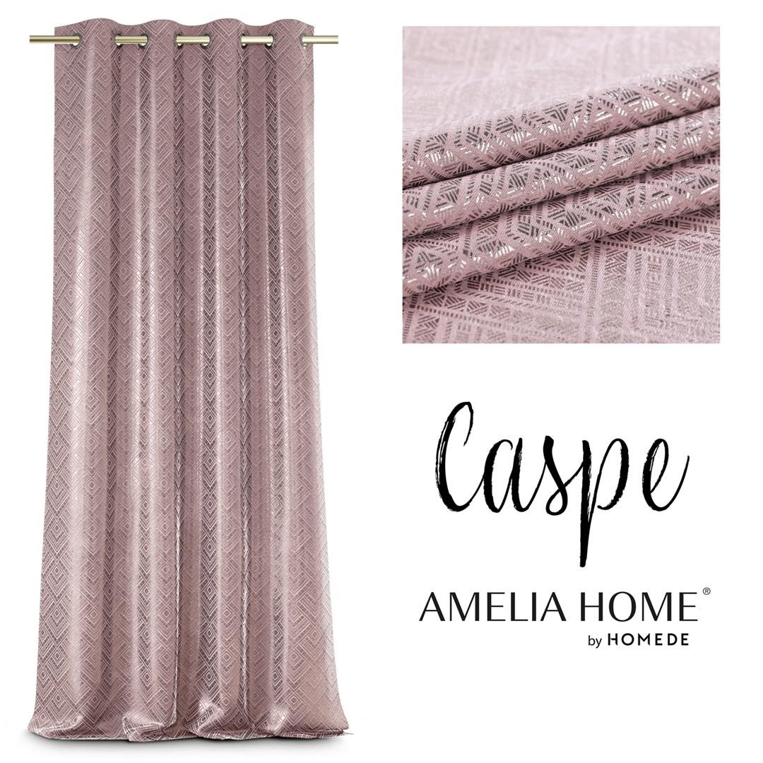 Mørklægningsgardin Amelia Home Caspe 140x250 - lyserød med sølv øskner billede