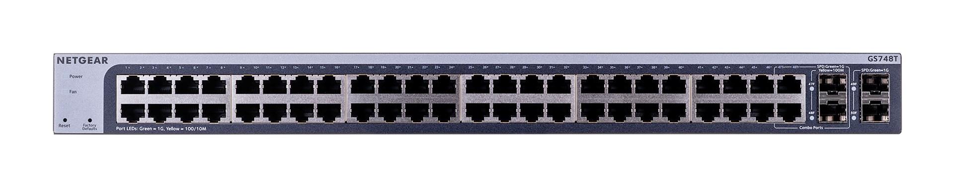 Gigabit switch NETGEAR GS748Tv6 - 48 porte, Managed L2/L3/L4, sort/grå