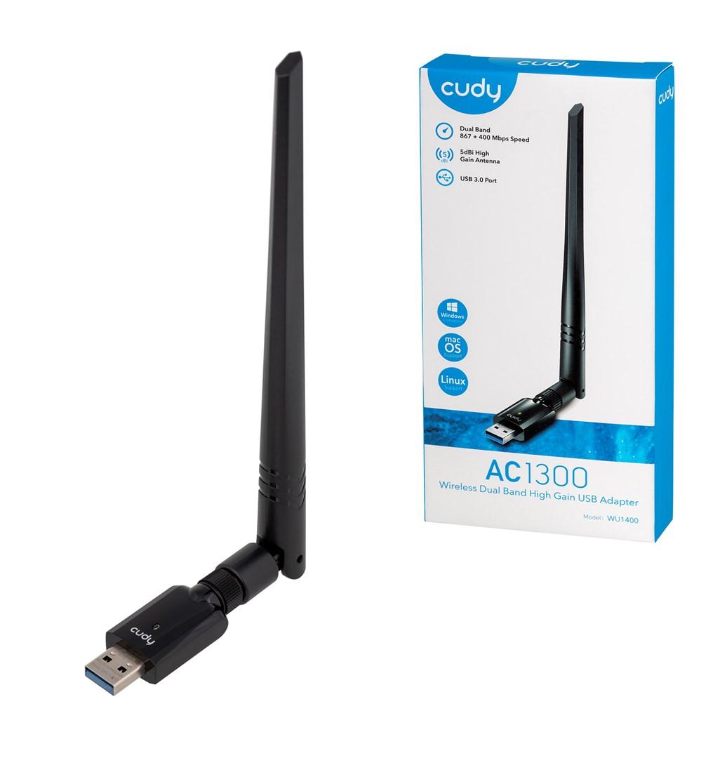 USB Wi‑Fi adapter Cudy WU1400 AC1300 dual‑band 867 Mbit/s