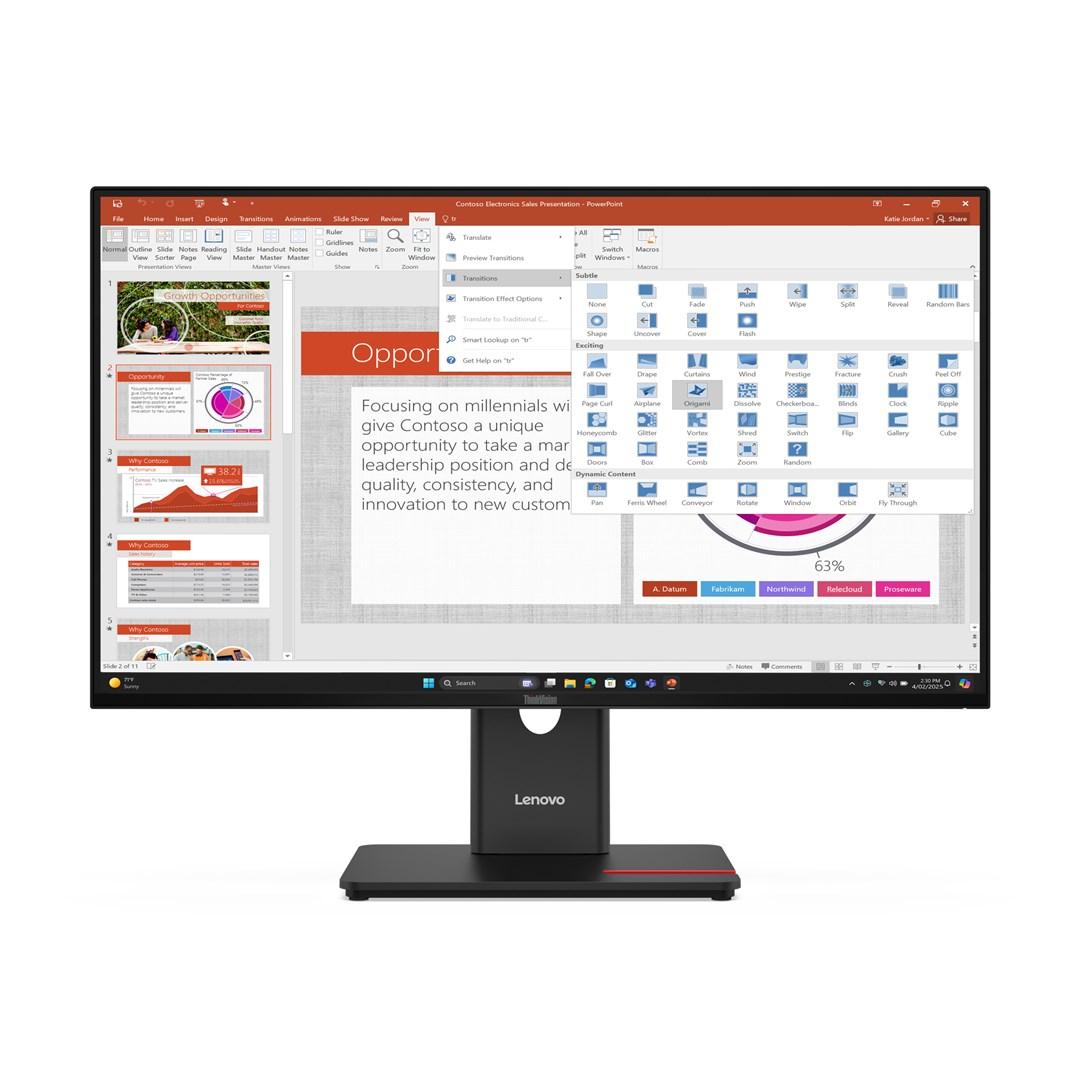 Skærm 27" Lenovo ThinkVision T27-40 Full HD - sort billede