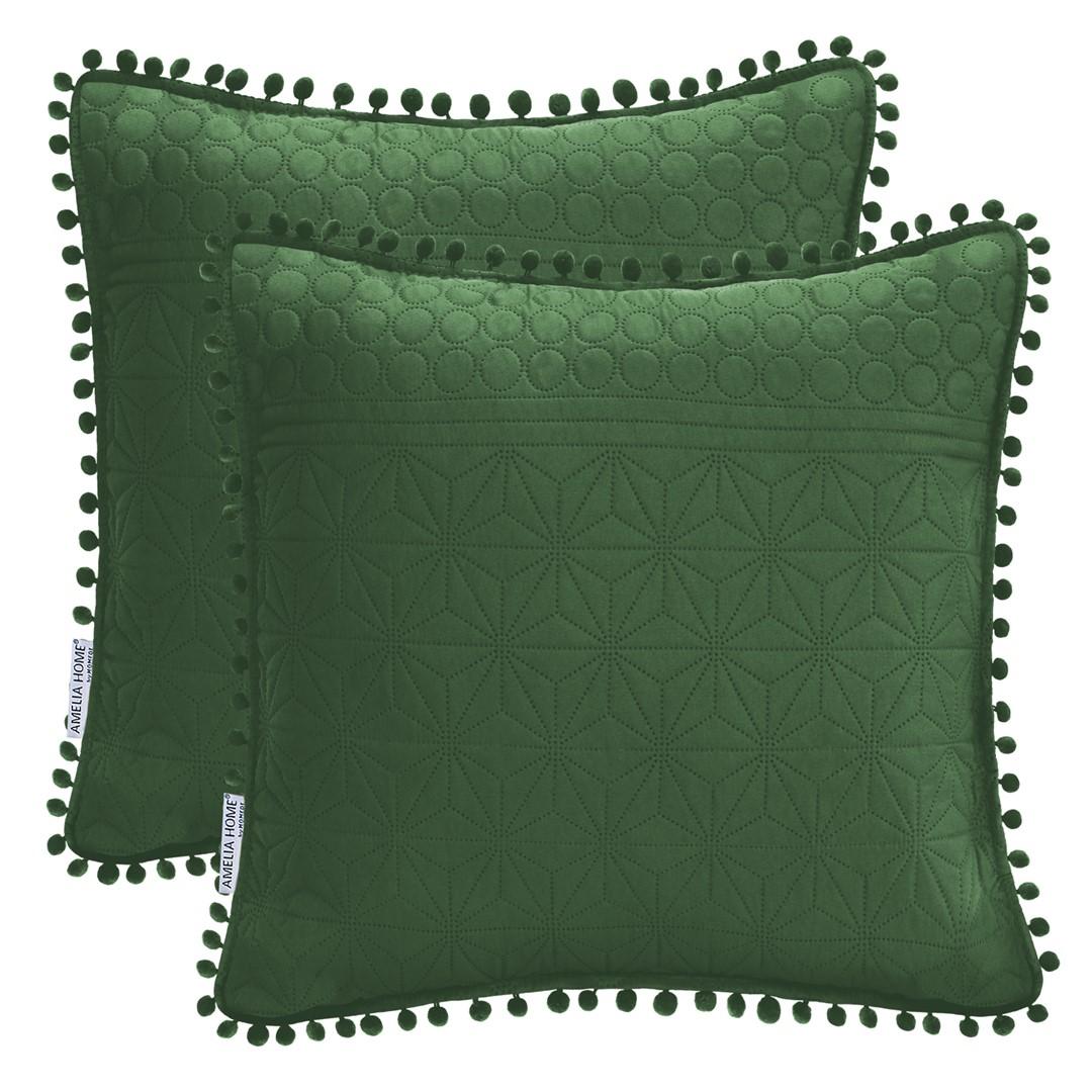 Pudebetræk 45x45 cm - AmeliaHome Meadore, flaskegrøn billede