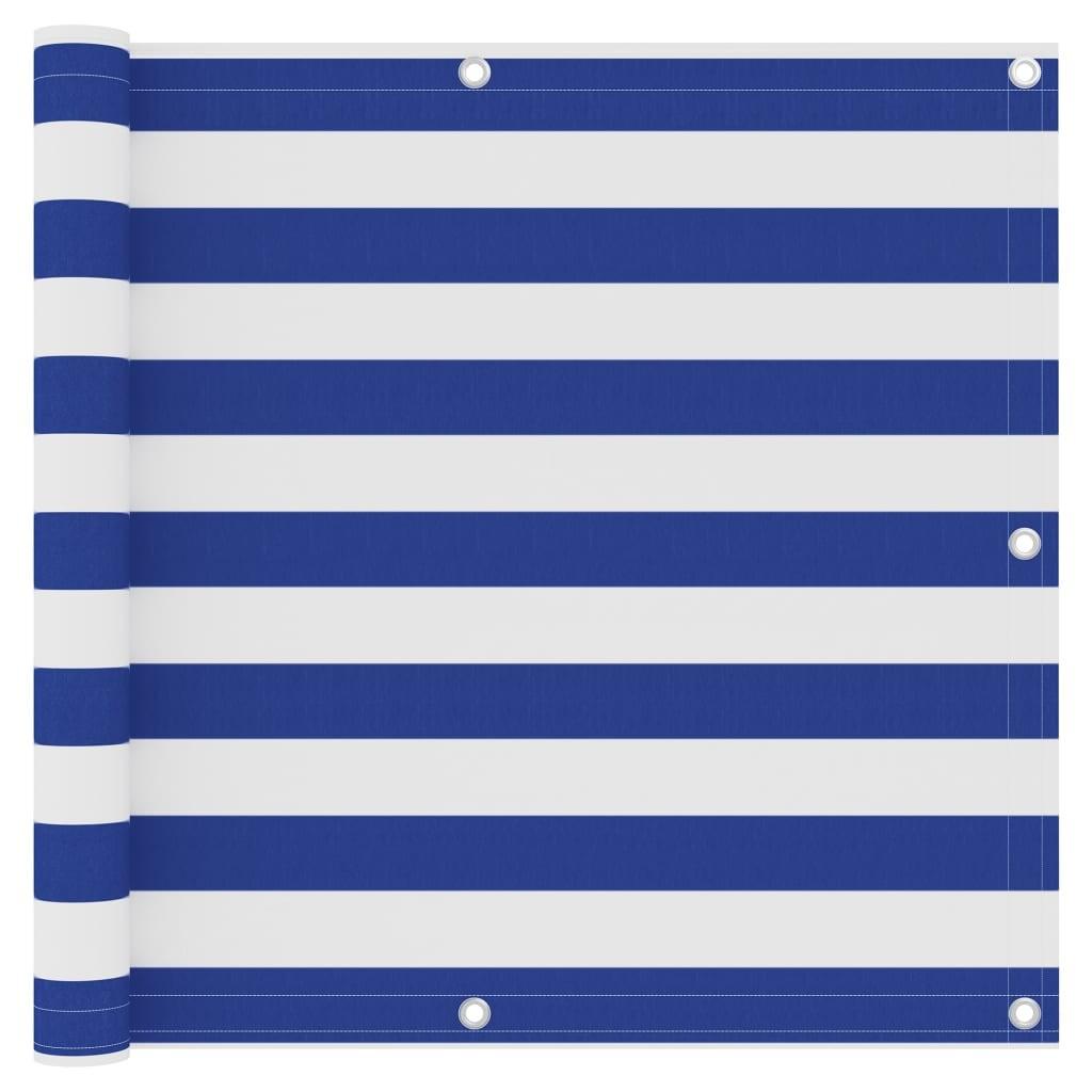 Altanafsk��rmning 90x600 cm oxfordstof hvid og blå billede