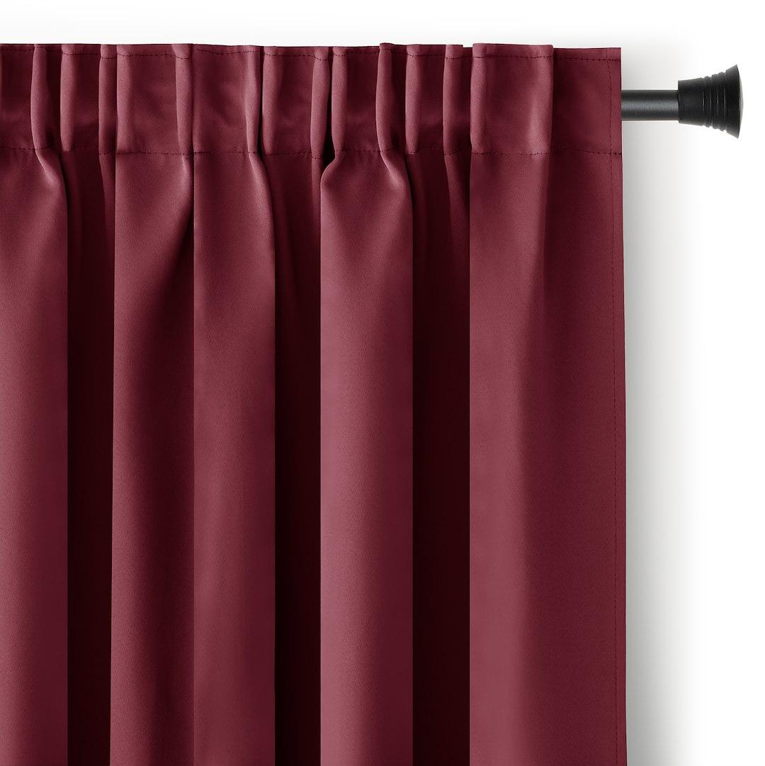 Mørklægningsgardin blackout 140x245 cm - vinrød, klassisk bånd - AmeliaHome billede