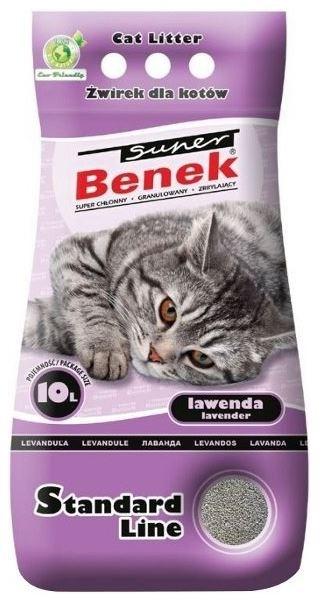 Kattegrus Super Benek Standard Lavendel 10 l billede