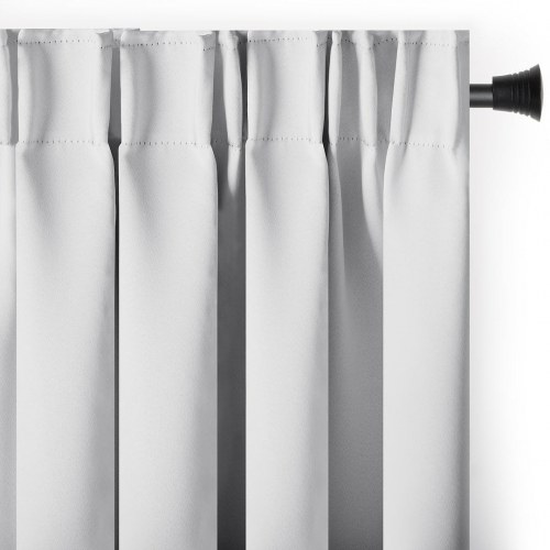 Mørklægningsgardin blackout 140×245 cm – hvid, klassisk bånd, AmeliaHome