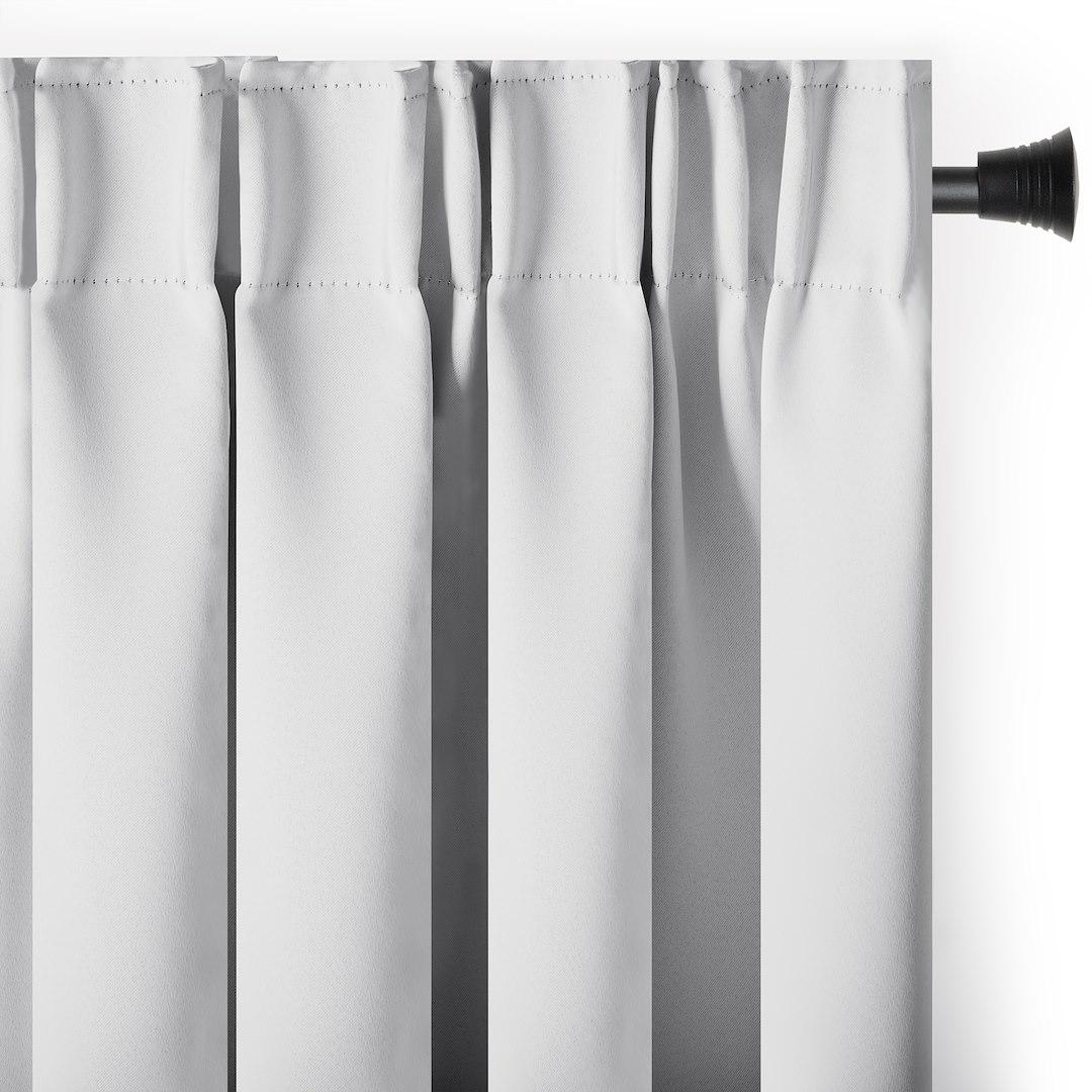 Mørklægningsgardin blackout 140×245 cm – hvid, klassisk bånd, AmeliaHome
