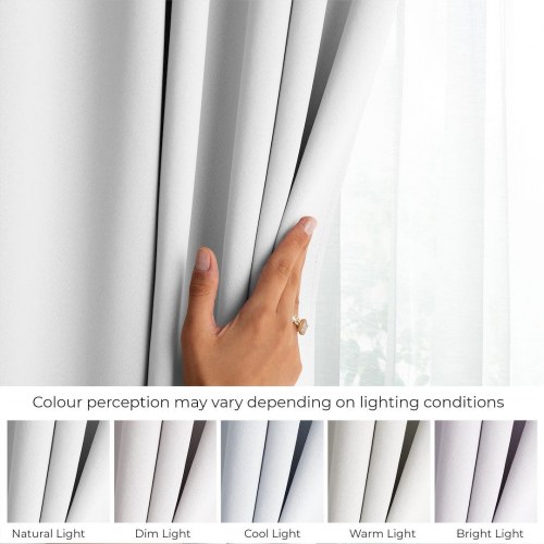 Mørklægningsgardin blackout 140×245 cm – hvid, klassisk bånd, AmeliaHome