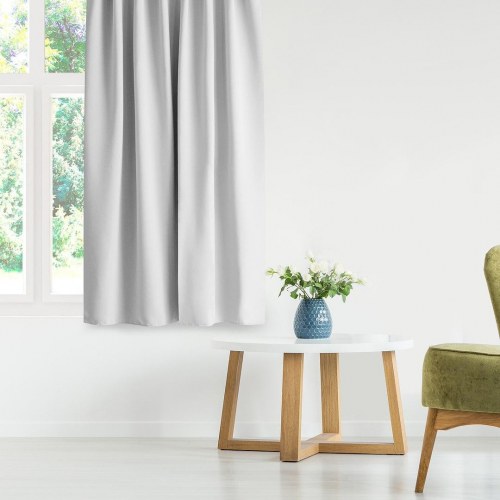 Mørklægningsgardin blackout 140×245 cm – hvid, klassisk bånd, AmeliaHome