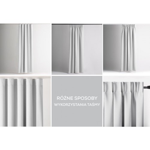 Mørklægningsgardin blackout 140×245 cm – hvid, klassisk bånd, AmeliaHome