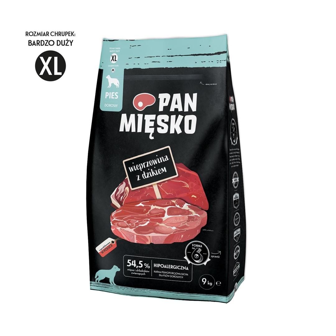 Hundefoder tørfoder PAN MIĘSKO svinekød med vildsvin XL - 9 kg billede