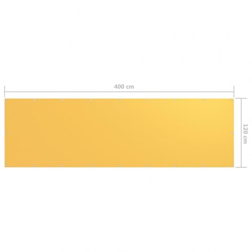 Altanafskærmning 120 × 400 cm i oxfordstof - gul