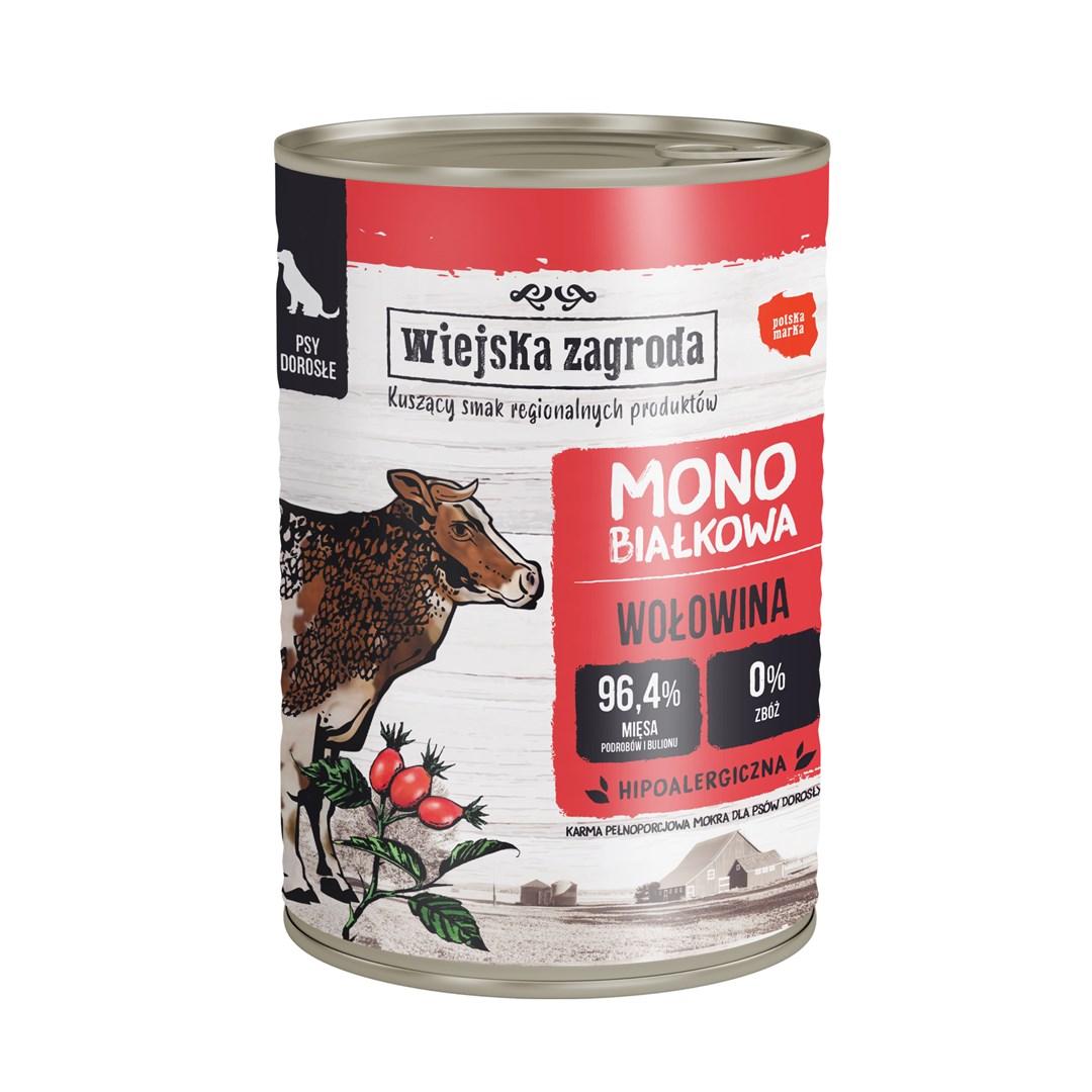 Hundefoder vådfoder Wiejska Zagroda monoprotein oksekød 800 g billede
