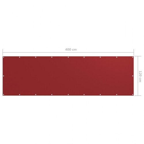 Altanafskærmning 120 × 400 cm i oxfordstof - rød