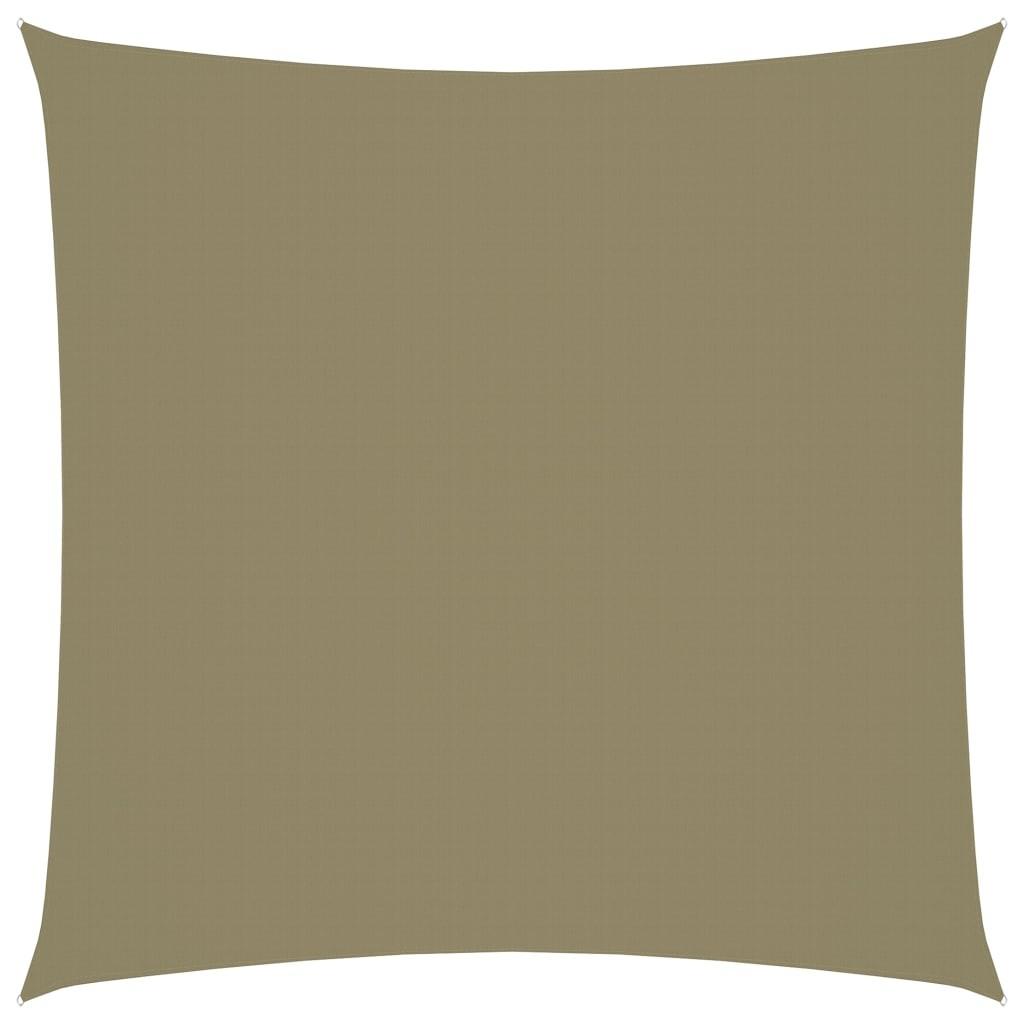 Solsejl 7x7 m firkantet oxfordstof beige billede