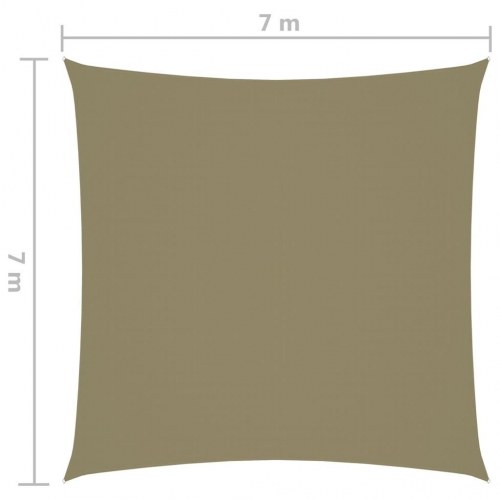 Solsejl 7 x 7 m firkantet i oxfordstof - beige