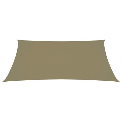 Solsejl 6x7 m rektangulær oxfordstof beige