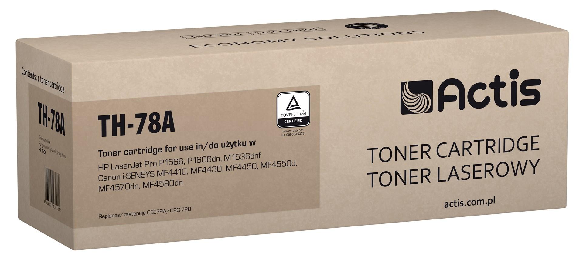 Tonerpatron Actis TH-78A – sort, erstatter HP 78A CE278A / Canon CRG-728, standard, 2.100 sider billede