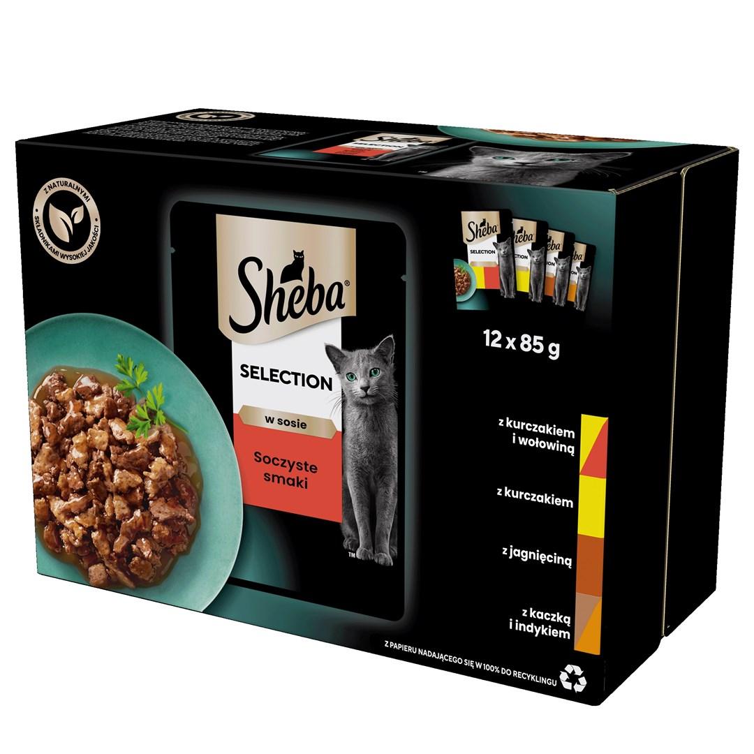 Vådfoder til kat – Sheba Selection i sovs, Juicy Flavours 12 x 85 g billede