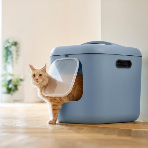 Kattebakke med kulfilter rotho Biala XL - blå