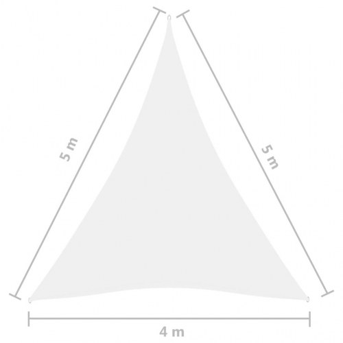 Solsejl trekant 4×5×5 m i oxfordstof - hvid