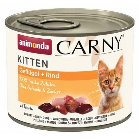 Vådfoder til kattekillinger – animonda Carny Kitten Fjerkræ & Okse, 200 g billede