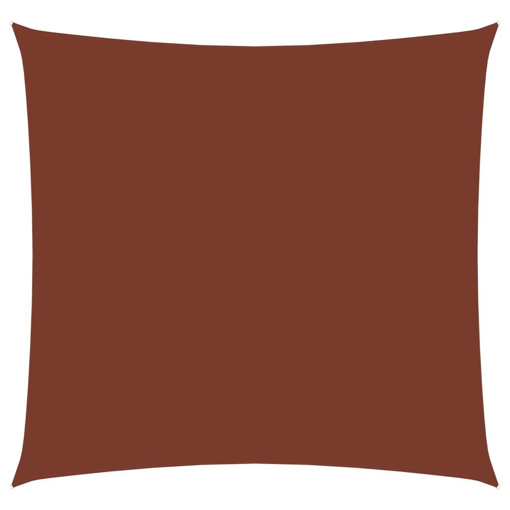 Solsejl 5x5 m firkantet oxfordstof terrakotta