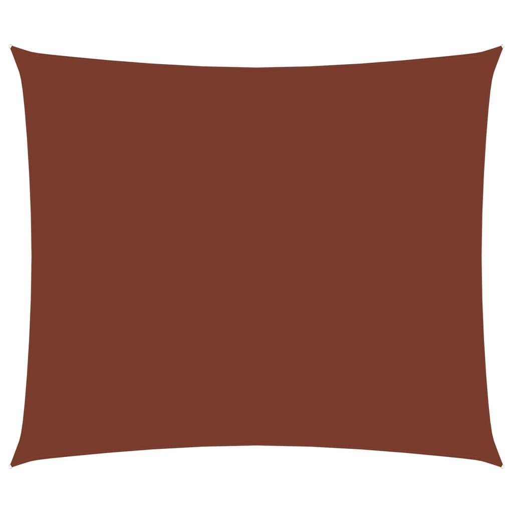 Solsejl 2,5x4 m rektangulær oxfordstof terrakotta