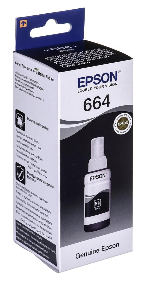 Blækflaske til printer – Epson T6641, sort, 70 ml billede