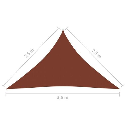 Solsejl 2,5x2,5x3,5 m trekantet oxfordstof terrakotta