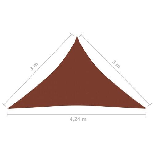 Solsejl 3x3x4,24 m trekantet oxfordstof terrakotta