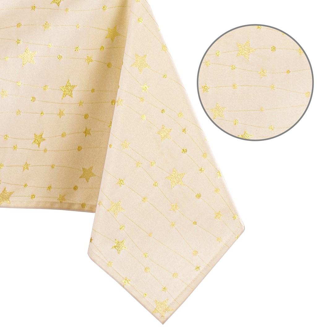 Juledug 140×400 cm - AmeliaHome Stardust, gul/guld billede