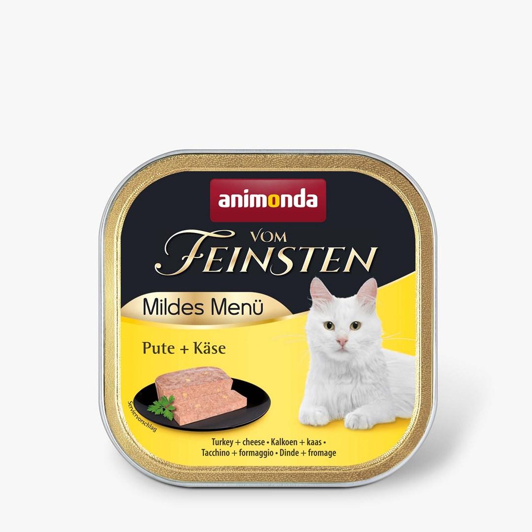 Vådfoder til kat – Animonda Vom Feinsten Adult Mild Menu Kalkun med ost 100 g billede