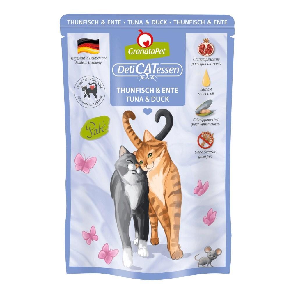 Vådfoder til kat – GranataPet DeliCATessen tun & and, 85 g billede